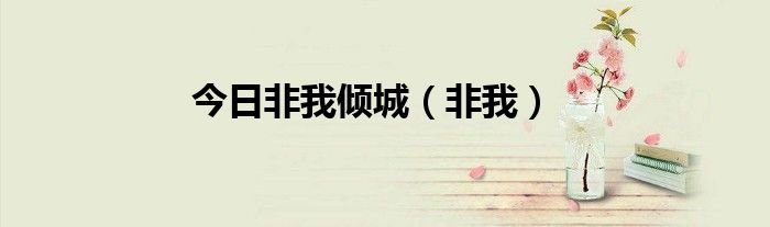 今日非我倾城（非我）
