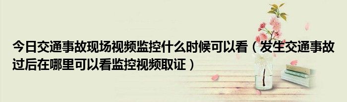 今日交通事故现场视频监控什么时候可以看（发生交通事故过后在哪里可以看监控视频取证）