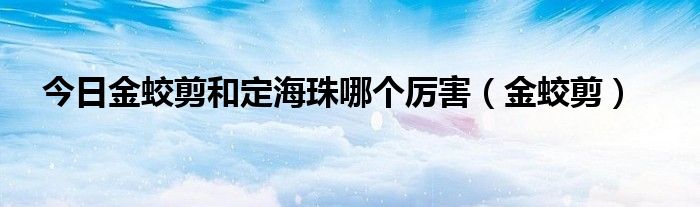 今日金蛟剪和定海珠哪个厉害（金蛟剪）