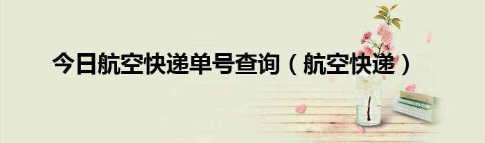 今日航空快递单号查询（航空快递）