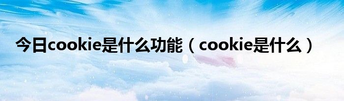 今日cookie是什么功能（cookie是什么）