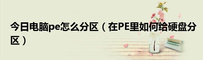 今日电脑pe怎么分区（在PE里如何给硬盘分区）