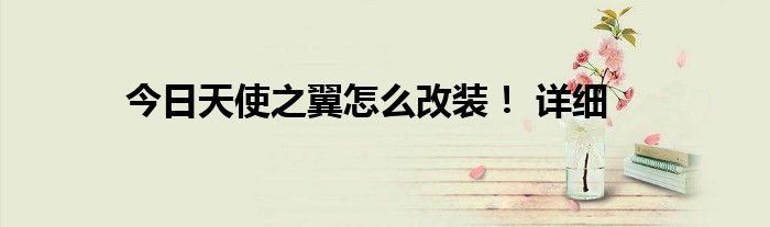 今日天使之翼怎么改装！ 详细