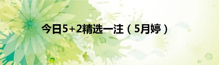 今日5+2精选一注（5月婷）