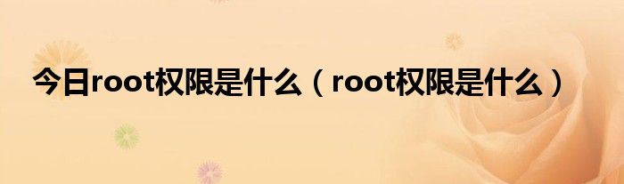 今日root权限是什么（root权限是什么）
