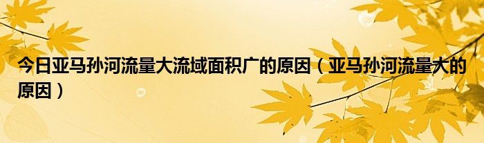 今日亚马孙河流量大流域面积广的原因（亚马孙河流量大的原因）
