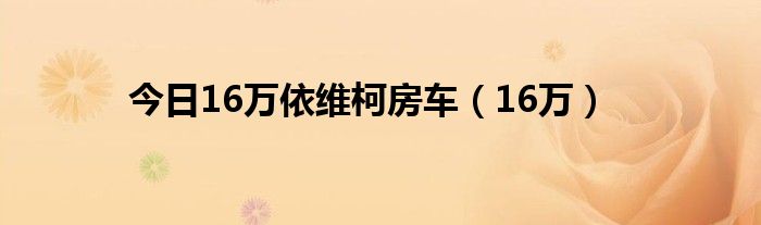 今日16万依维柯房车（16万）