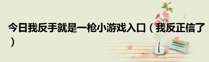 今日我反手就是一枪小游戏入口（我反正信了）