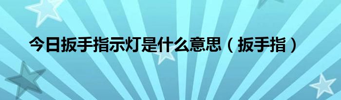 今日扳手指示灯是什么意思（扳手指）