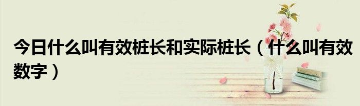 今日什么叫有效桩长和实际桩长（什么叫有效数字）