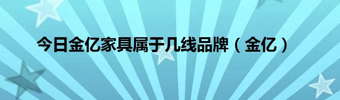 今日金亿家具属于几线品牌（金亿）