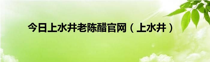 今日上水井老陈醋官网（上水井）