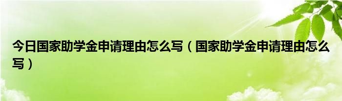 今日国家助学金申请理由怎么写（国家助学金申请理由怎么写）
