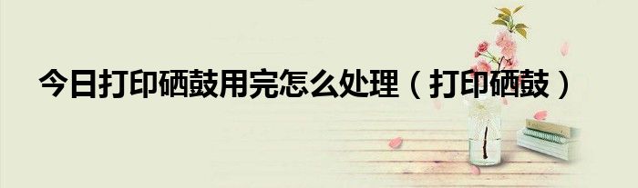今日打印硒鼓用完怎么处理（打印硒鼓）