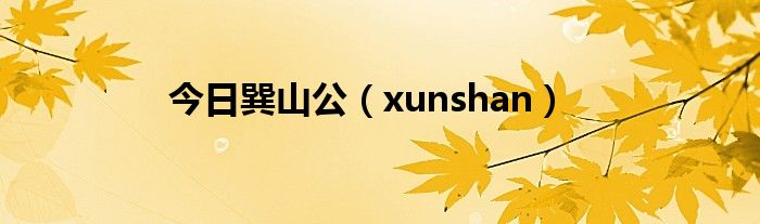 今日巽山公（xunshan）