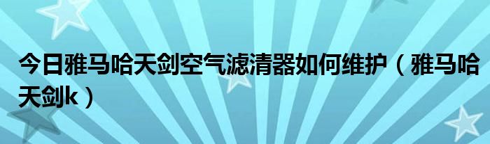 今日雅马哈天剑空气滤清器如何维护（雅马哈天剑k）