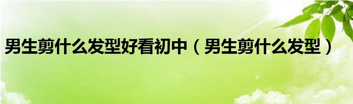 男生剪什么发型好看初中（男生剪什么发型）