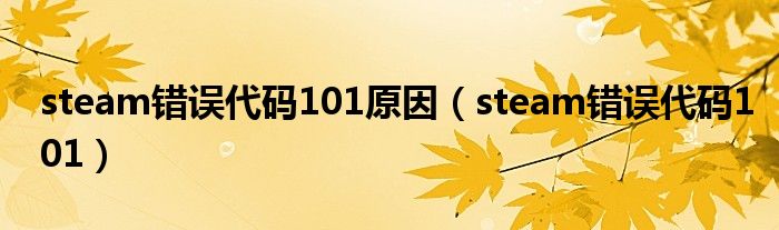 steam错误代码101原因（steam错误代码101）