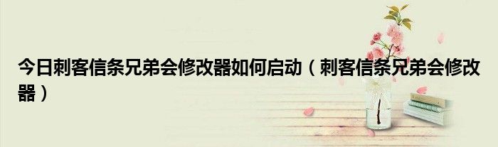 今日刺客信条兄弟会修改器如何启动（刺客信条兄弟会修改器）