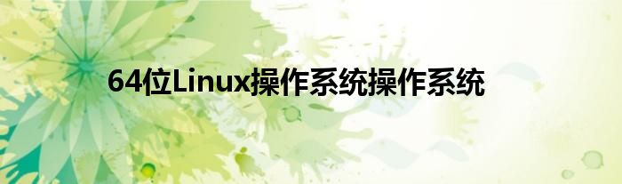 64位Linux操作系统操作系统