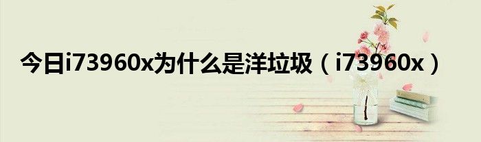 今日i73960x为什么是洋垃圾（i73960x）