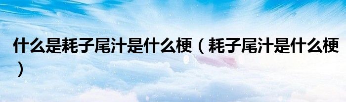什么是耗子尾汁是什么梗（耗子尾汁是什么梗）