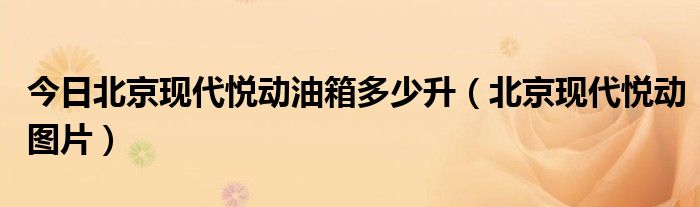 今日北京现代悦动油箱多少升（北京现代悦动图片）