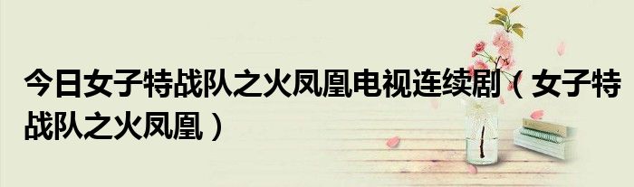 今日女子特战队之火凤凰电视连续剧（女子特战队之火凤凰）