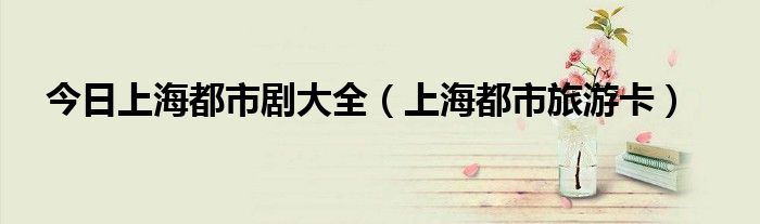 今日上海都市剧大全（上海都市旅游卡）