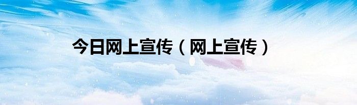今日网上宣传（网上宣传）