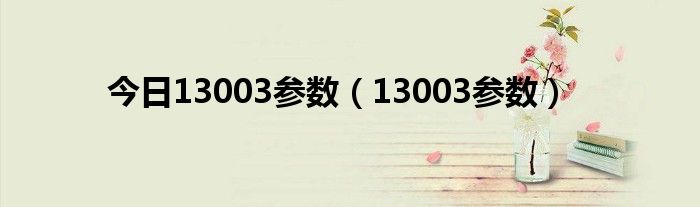 今日13003参数（13003参数）