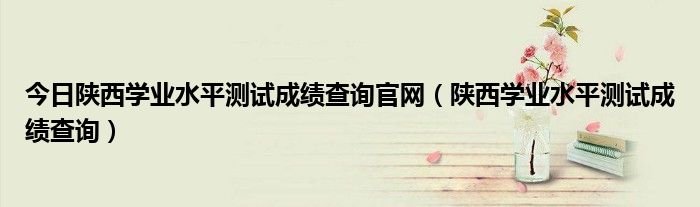 今日陕西学业水平测试成绩查询官网（陕西学业水平测试成绩查询）