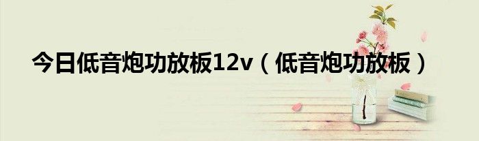 今日低音炮功放板12v（低音炮功放板）