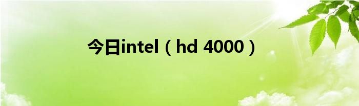 今日intel（hd 4000）