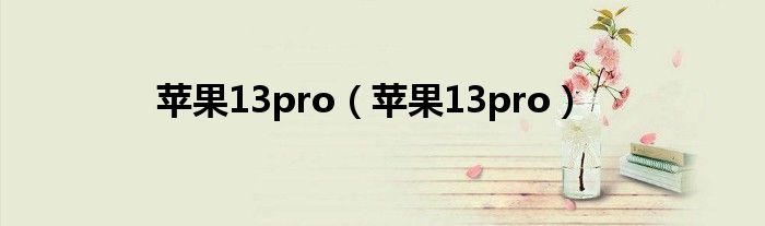 苹果13pro（苹果13pro）