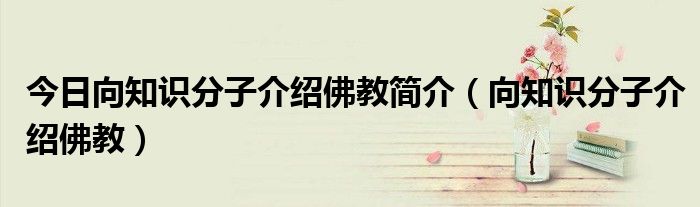 今日向知识分子介绍佛教简介（向知识分子介绍佛教）