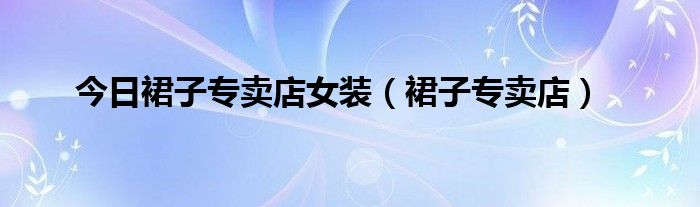 今日裙子专卖店女装（裙子专卖店）