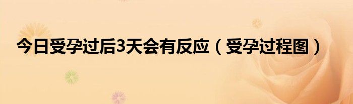 今日受孕过后3天会有反应（受孕过程图）