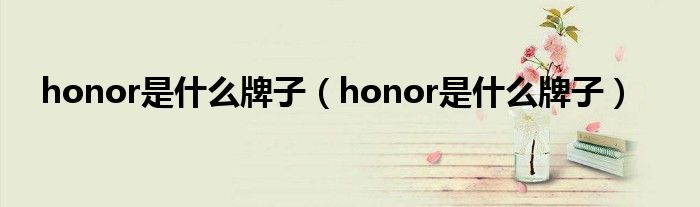 honor是什么牌子（honor是什么牌子）