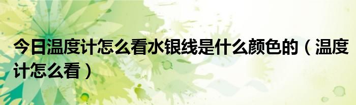 今日温度计怎么看水银线是什么颜色的（温度计怎么看）