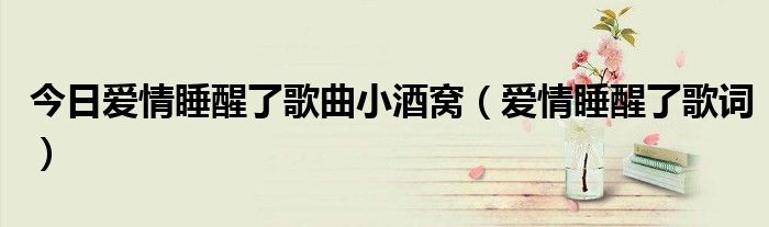 今日爱情睡醒了歌曲小酒窝（爱情睡醒了歌词）