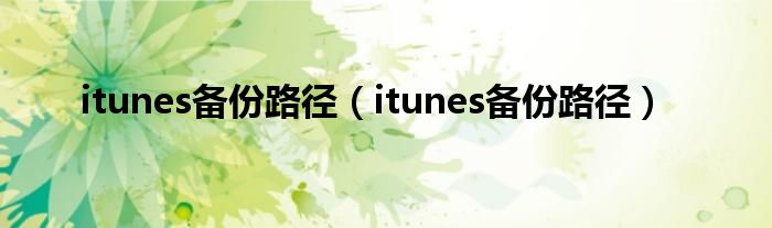 itunes备份路径（itunes备份路径）