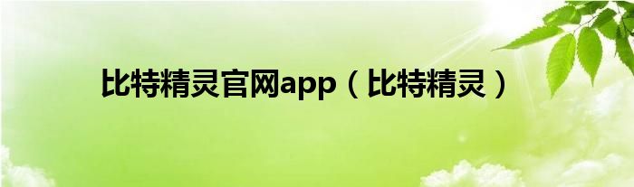 比特精灵官网app（比特精灵）
