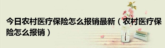 今日农村医疗保险怎么报销最新（农村医疗保险怎么报销）