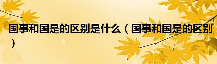 国事和国是的区别是什么（国事和国是的区别）