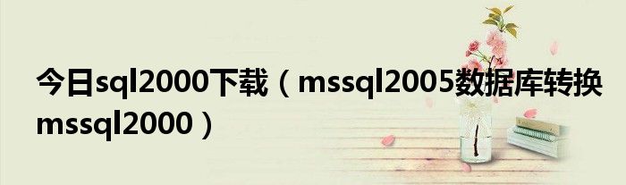 今日sql2000下载（mssql2005数据库转换mssql2000）
