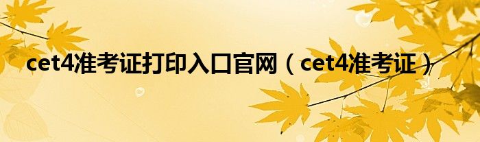 cet4准考证打印入口官网（cet4准考证）