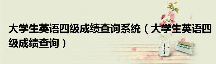 大学生英语四级成绩查询系统（大学生英语四级成绩查询）