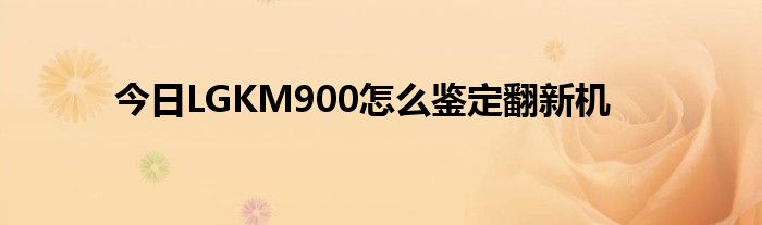 今日LGKM900怎么鉴定翻新机