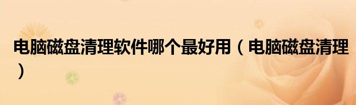电脑磁盘清理软件哪个最好用（电脑磁盘清理）